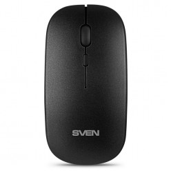 Оптическая мышь SVEN RX-565SW, аккумулятор 400 мАч, 1600 dpi, USB, бесшумная черная